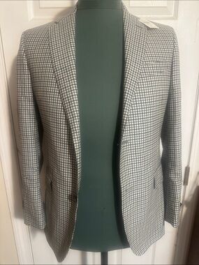 Southwick clothes Men's blue and White Gingham Blazer size 38R